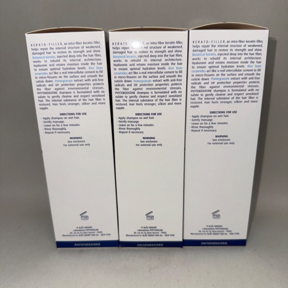 3 PACK Phyto Phytokeratine Repair Shampoo 6.7 fl oz Each x3 NIB - Picture 3 of 5